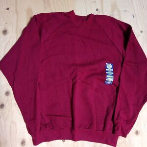 NWT Vintage Fruit Of The Loom Blank Crewneck Sweatshirt Red